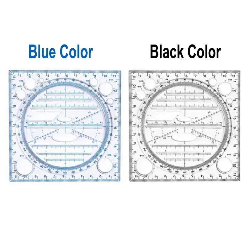 Multifunction Rotatable Ruler Drawing Template Art Design Architecture Geometry Circle Drafting Measuring Scale