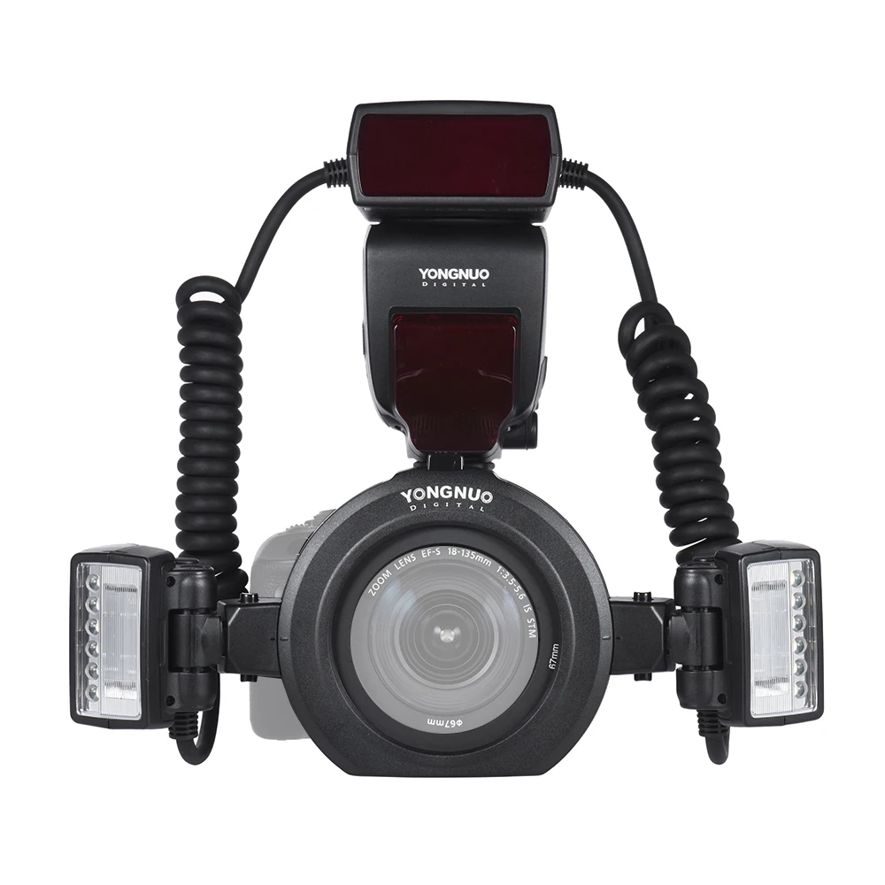YONGNUO YN24EX Flash Speedlite 5600K with 2pcs Flash Heads and 4pcs Adapter Ring
