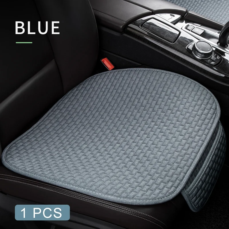 Karcle Cotton Linen Breathable Car Seat Protector - 4 Seasons Anti-Sweat Rear Seat Cover Kit