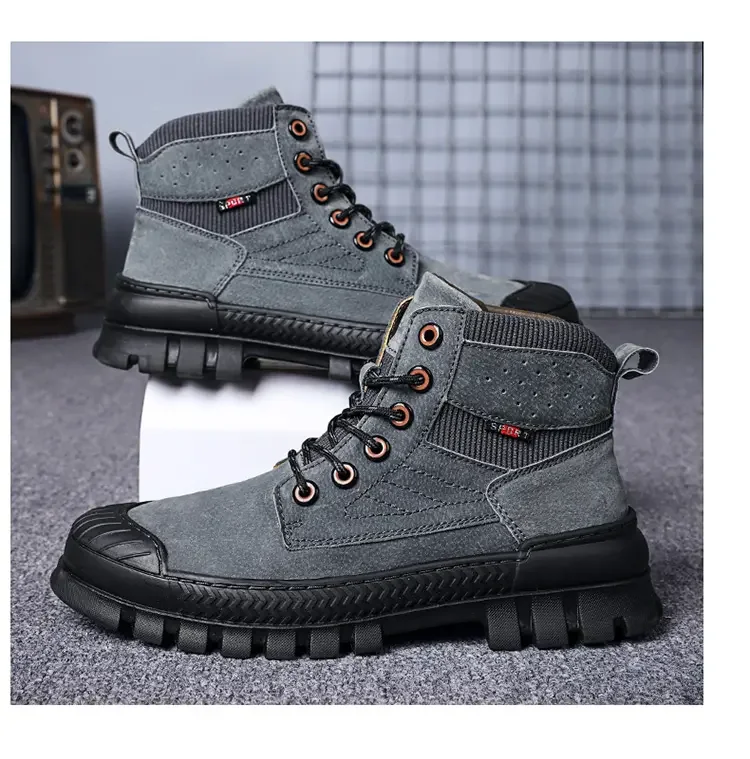 Scarpe Da Lavoro Doc Martens Da Uomo Scarpe Di Moda Rosse Di Rete Di Medie Dimensioni