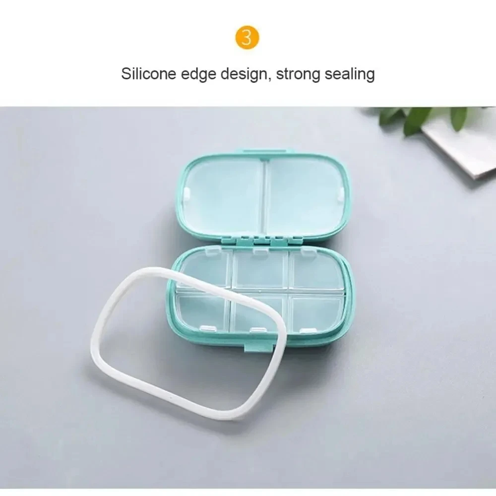AiQUE Compact Waterproof Pill Organizer – 8-Grid Portable Medicine Storage Box