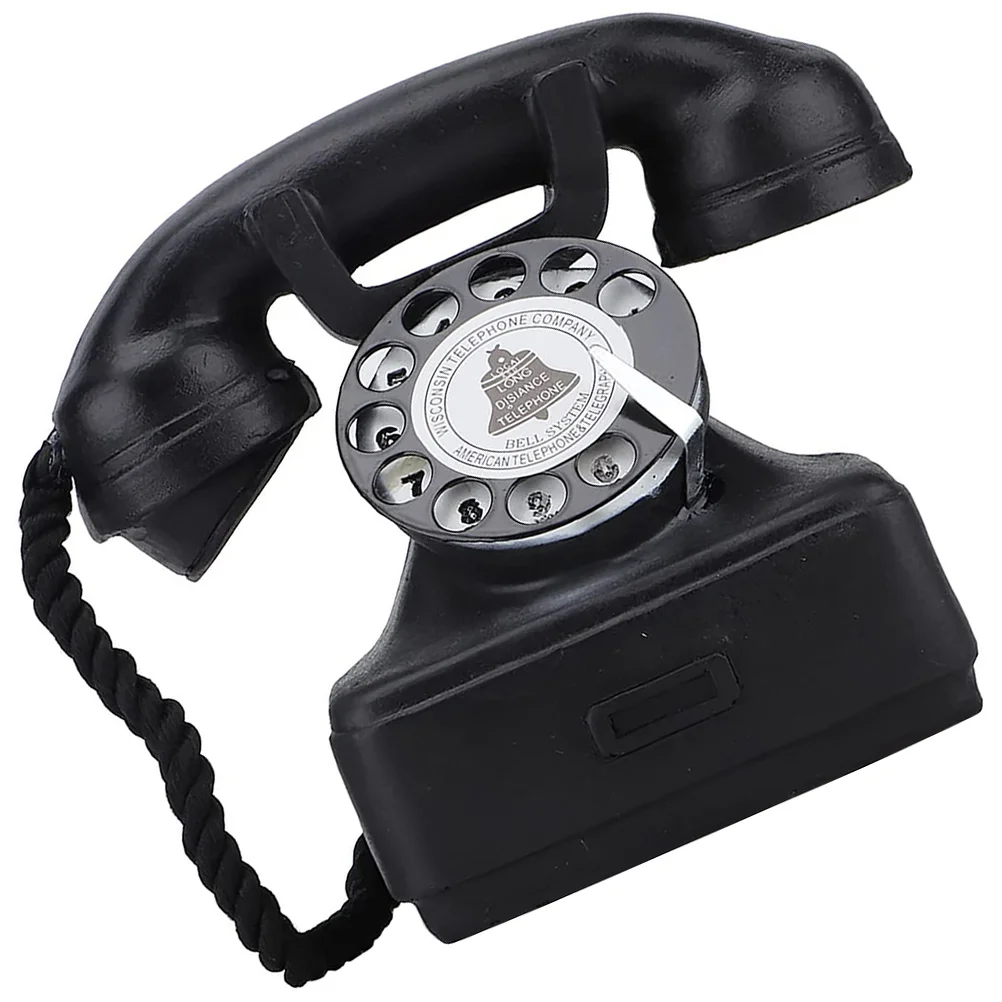 

Kids Phone Resin Telephone Statue Retro Model Desktop Ornament Dining Table Props Vintage Decor Child