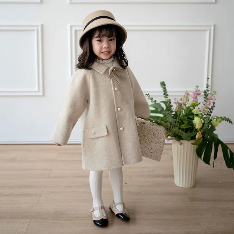 Girls Woolen Cotton Coat Jacket Winter Autumn Teenager Children's Clothing