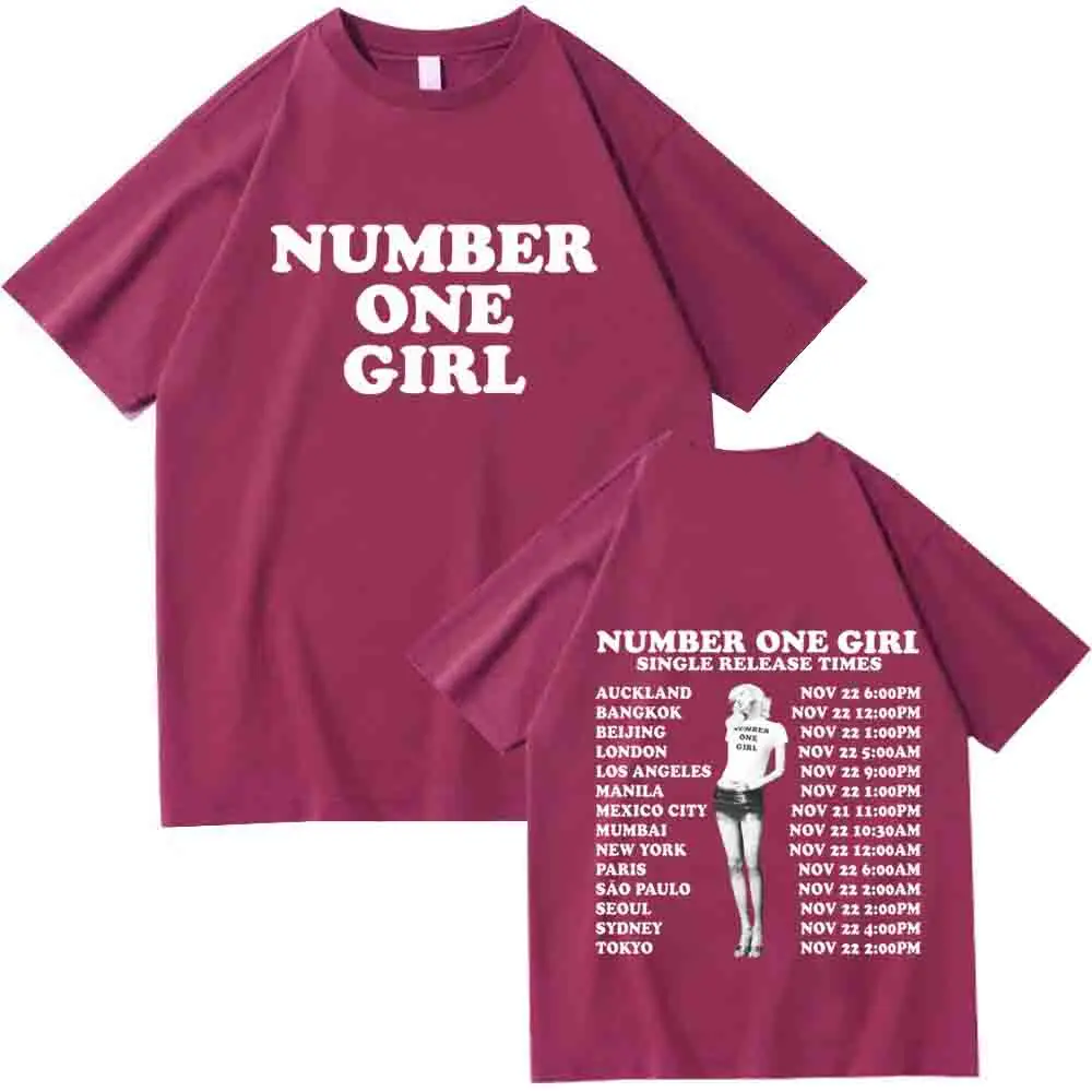 Rose-Number One Girl T-Shirts Harajuku Hip Hop O-Neck Short