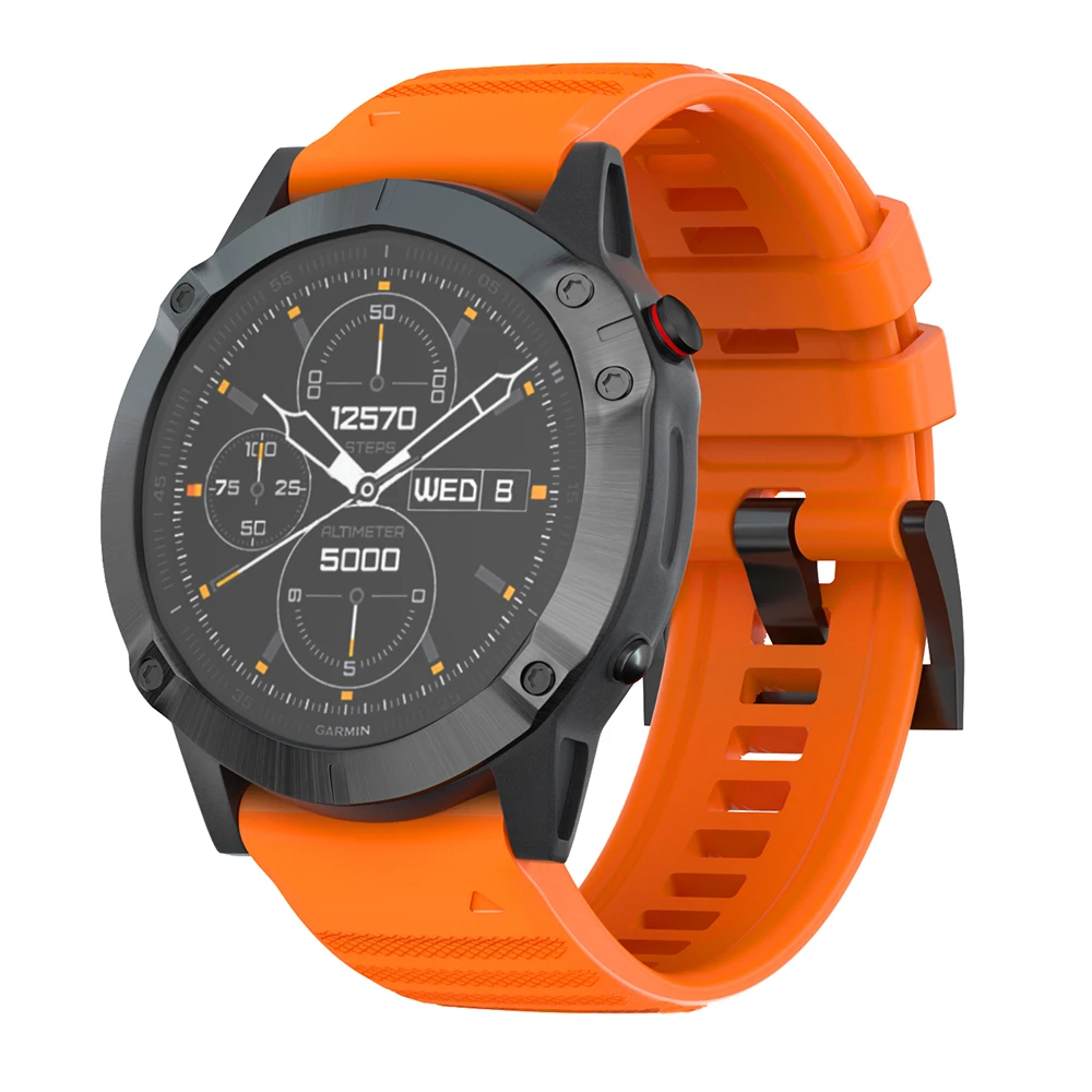 Фото Ремешок силиконовый для наручных часов, 22 мм, для Garmin Forerunner 945 935 955 965 Fenix 5 6pro 7 Epix2 MARQ подход S60/62 №3