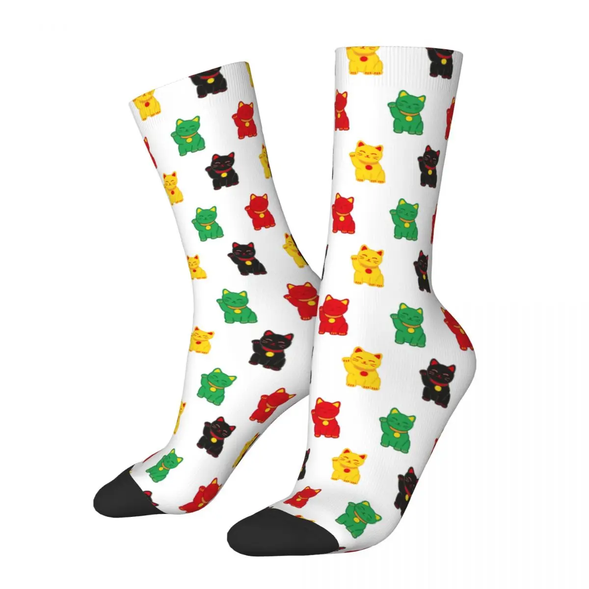 

Japanese Lucky Cat Socks Men Women Casual Maneki Neko Socks Novelty Spring Summer Autumn Winter Middle Tube Stockings Gift