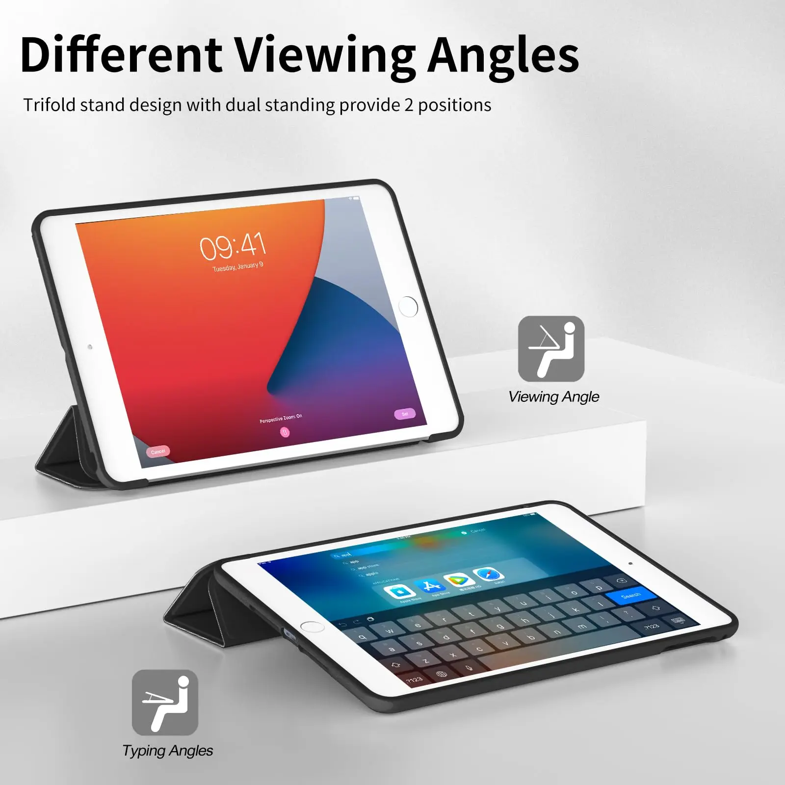 Trifold Magnetic Flip Smart Cover with Soft Silicone Shell
