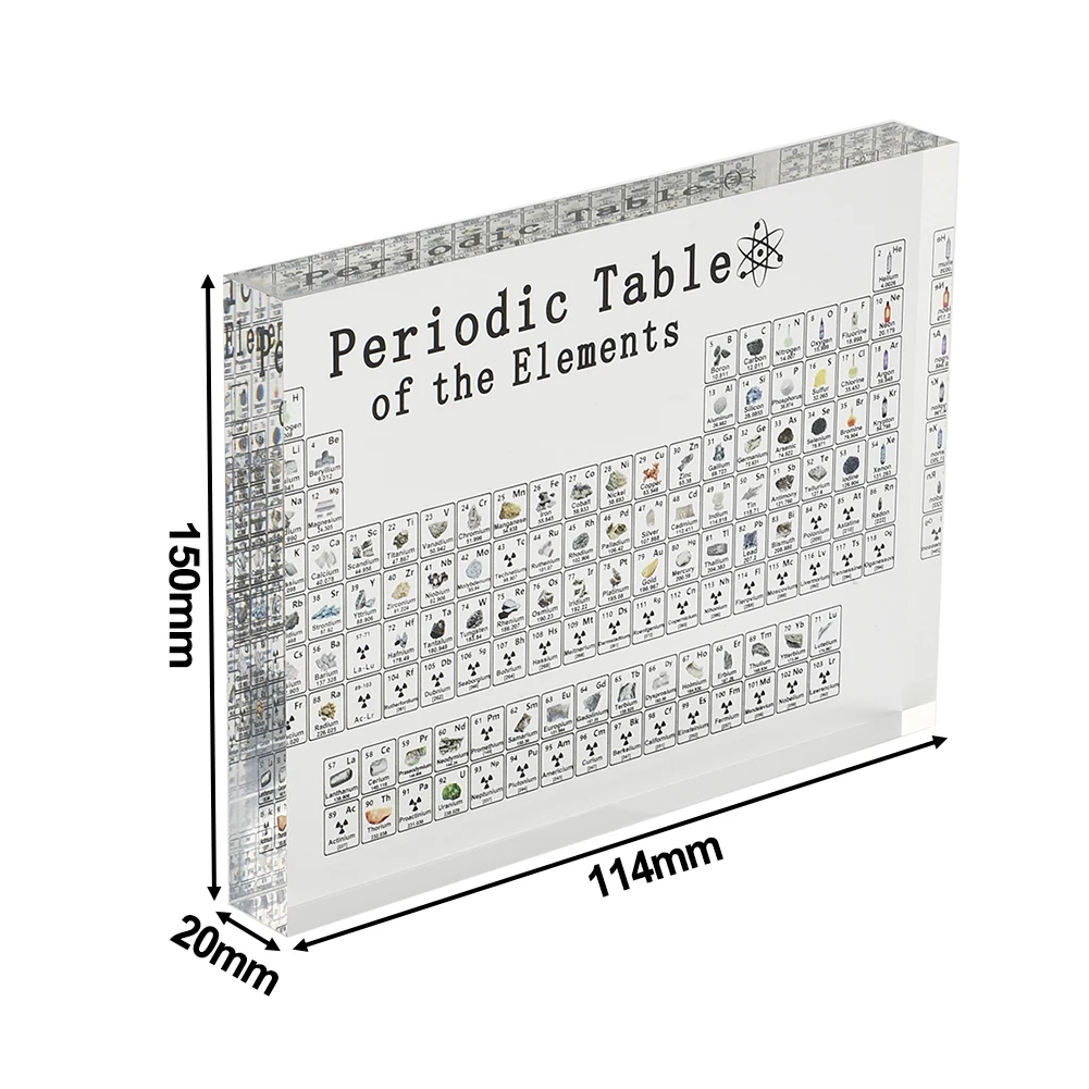 Periodic Table Display Acrylic 1 X with Elements for Kids Teaching Teachers Day Gift Desk Decor ornament crafts miniature ornament miniature figurines desk decor