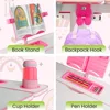 Kids Table and Chair Set , Height Adjustable Children's Study Station,Student School Table with Light,Pencil Case, and Bookstand 5