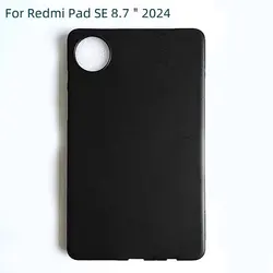 Slim Transparent Shockproof Airbag Protective Tablet Case - Soft TPU Silicone, Flexible & Anti-drop for Redmi Pad SE 8.7 (Soft Black Cover)