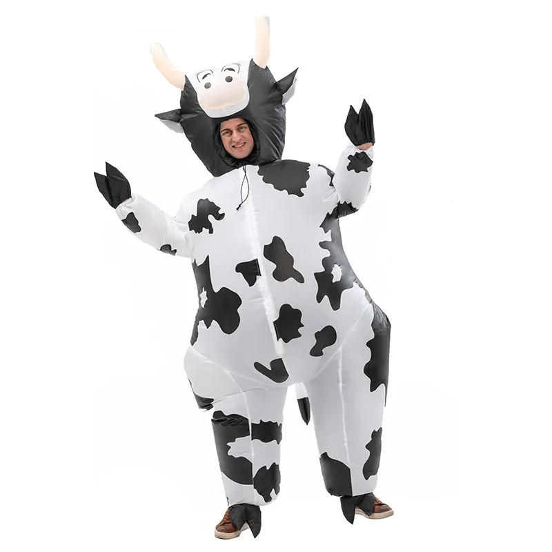Funny Cow Inflatable Costume Stage Performance Spooky Cow Costume Party Halloween Props