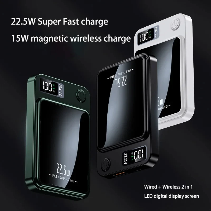 Power Bank Xiaomi Magnetic Wireless 100000mAh Power Bank Fast Charger For Magsafe Portable Auxiliary Battery Pack For iphone Huawei Samsung