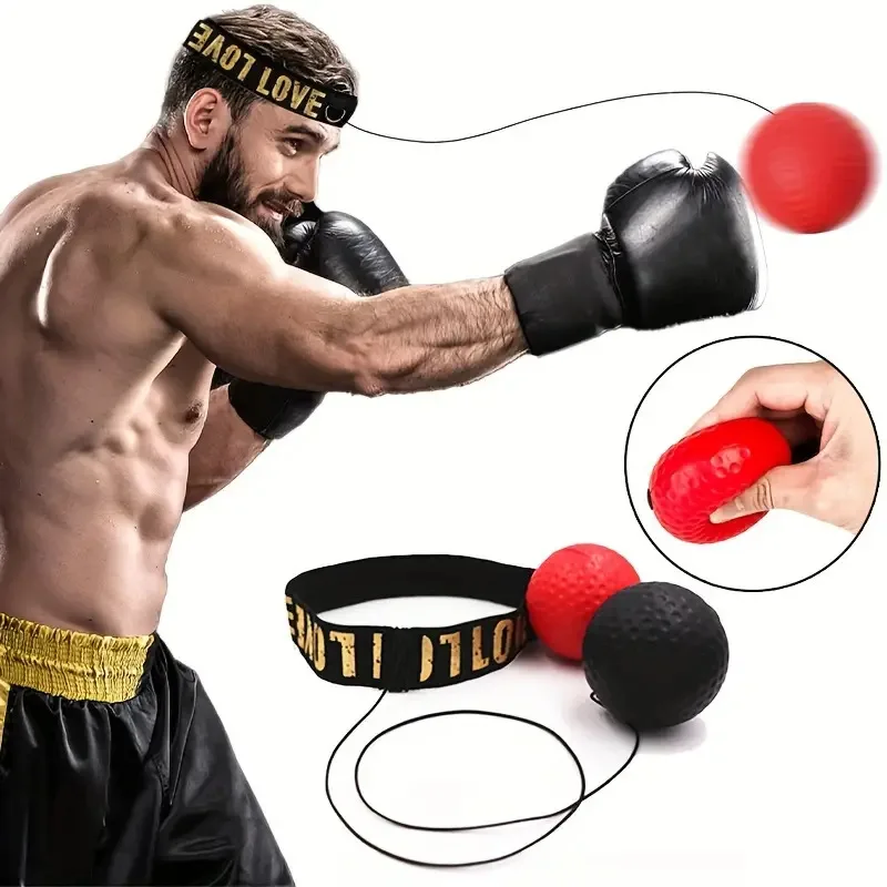 Boxing Speed Ball Head-mounted PU Punch Ball MMA Muay Thai Sanda Training Hand Eye Reaction Home Sandbag Gym Fitness Equipment