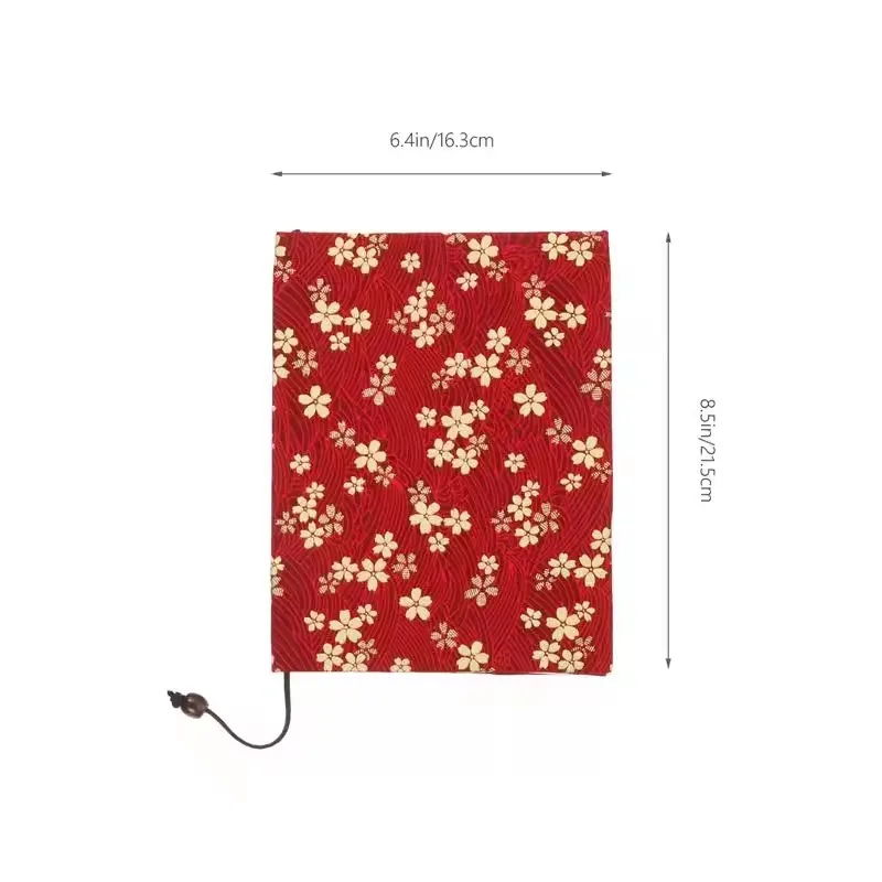 A5 Notebook Handmade Fabric Book Cover for Adjustable & Elastic Closure, Decorative Protective Sleeve for Journal, Textbook - 2