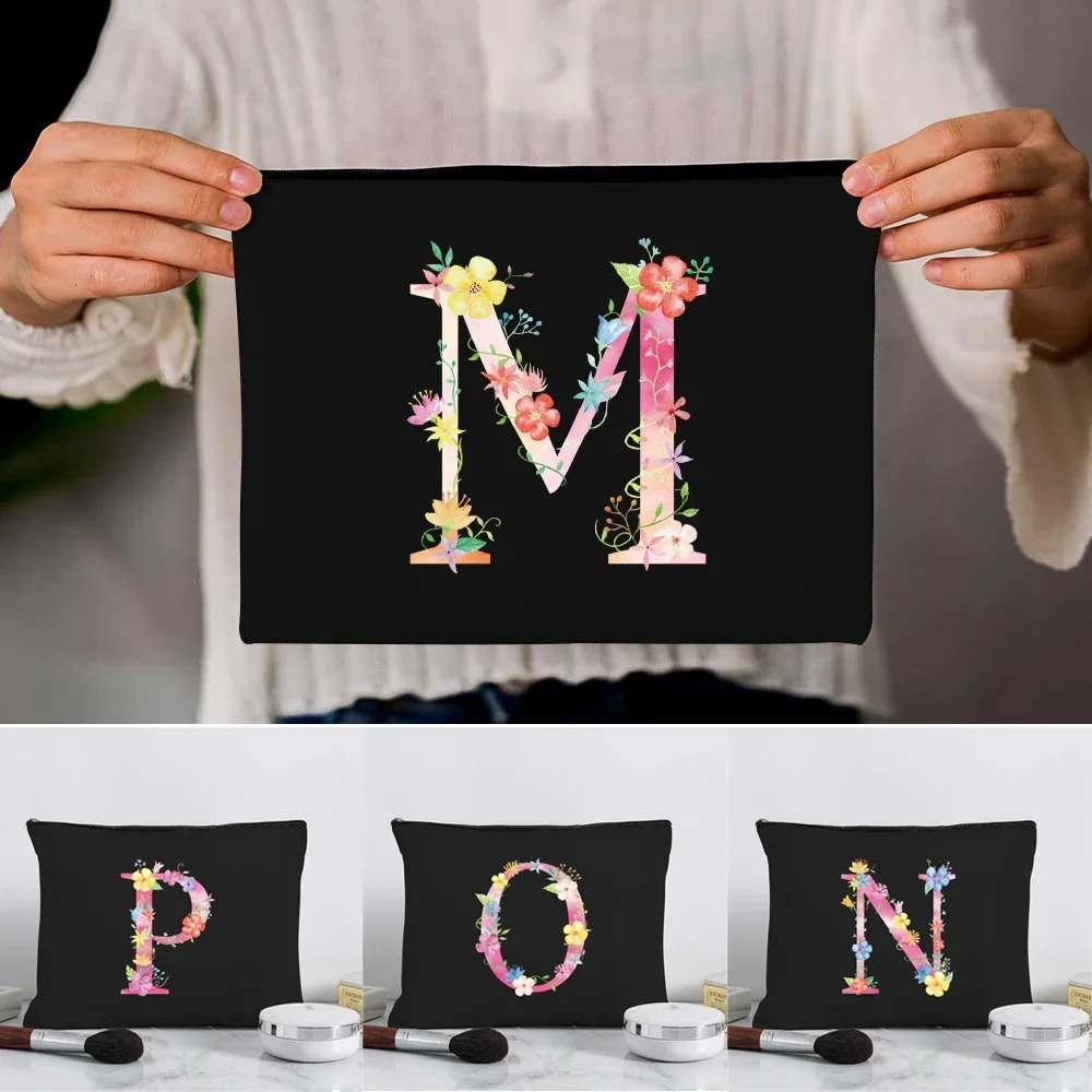 

Women's Cosmetic Bag Makeup Bags Toiletries Organizer Waterproof Female Storage Pink Letter Pattern Print Series 2024 New