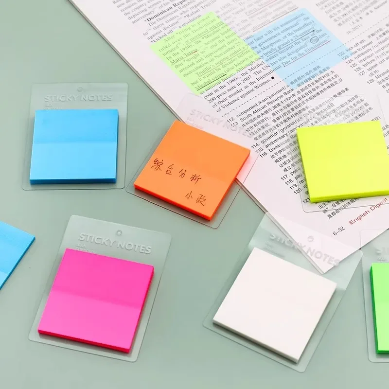 Solid Color Semi Transparent Sticky Notes Kawaii Memo Pad Daily To Do List Note Paper Notebook Index Stickers Korean Stationery