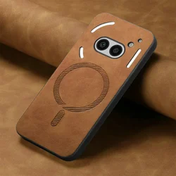 Leather Magnetic Cover with Bumper for NothingCMF Phone2Pro (Brown)