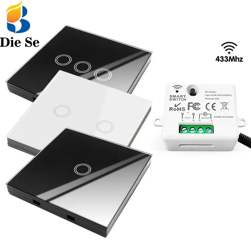 Interruttore Luce Wireless 433Mhz - Telecomando 30m Per Lampade Fino A 1500W