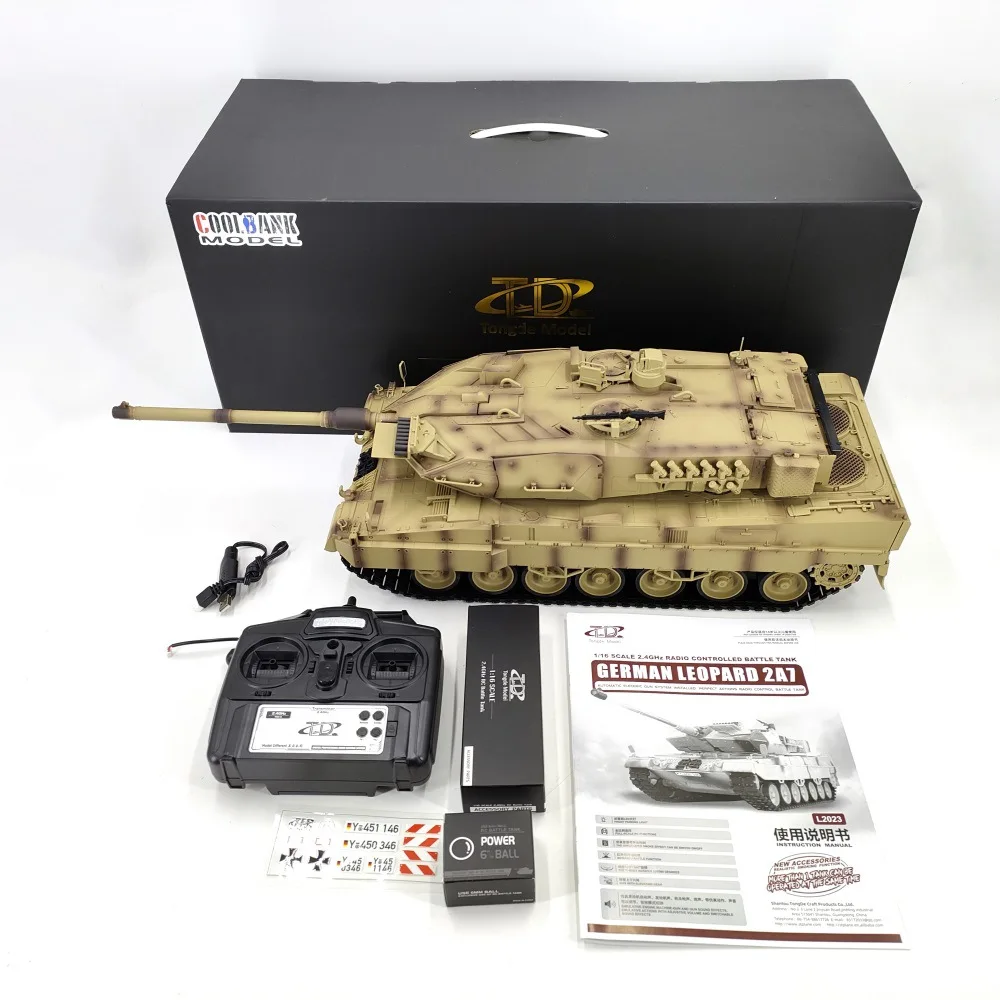 New 1: 16 German Leopard 2A7 Main Battle Tanke Model Remote Control Simulation Toys Against The Tank Electric  RC Model Gift 6