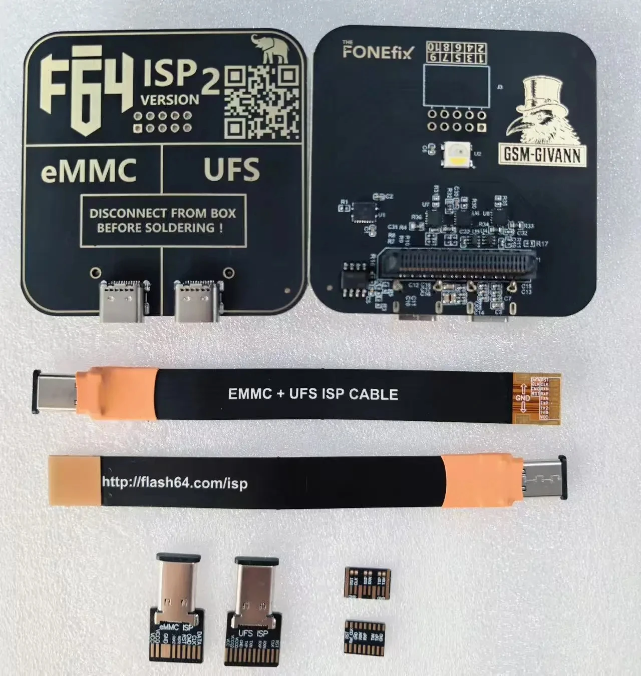 플래시 박스 64 F64 ISP V2 EMMC 플러스 UFS 업데이트 키트 고속 데이터 전송 메모리 업그레이드 도구