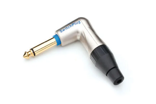Amphenol Audio Silent plug 6.35 mm/(1/4" Jack) Thermoplastic Backshell TM1P and TMP1B Standard finish, gold plating, switch plug