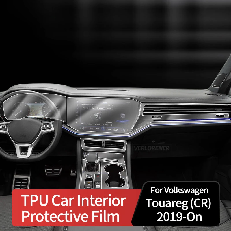 

For Volkswagen VW Touareg3CR 2019 2020 2021 Self Repairing Car Interior Central Console Gear Dashboard TPU Paint Protective Film