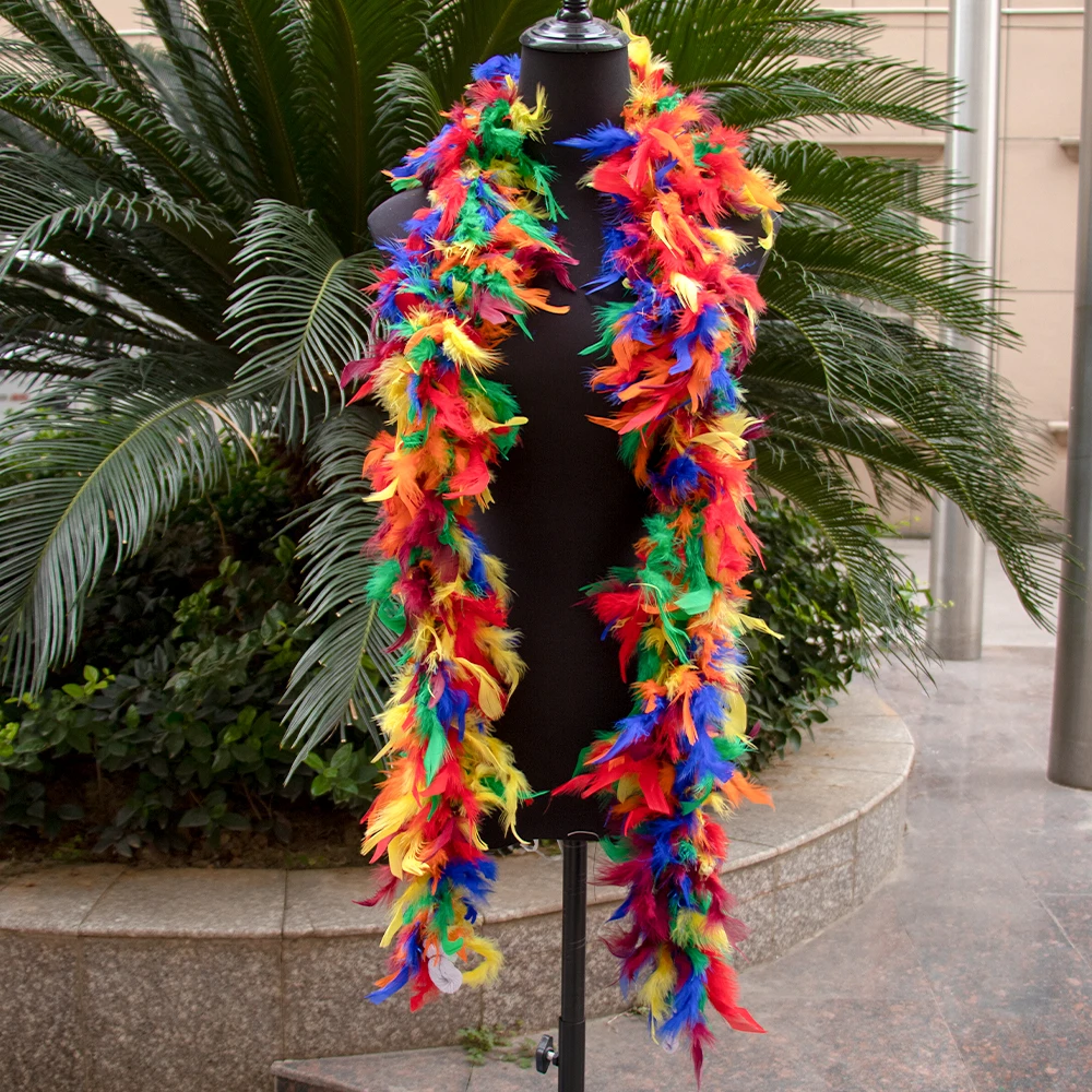 Description Picture 3 of itemGlass Green Marabou feather boa Natural Fluffy Turkey pluma Boa Scarf for Party Cosplay Dress Sewing Decoration plumas 60 Grams