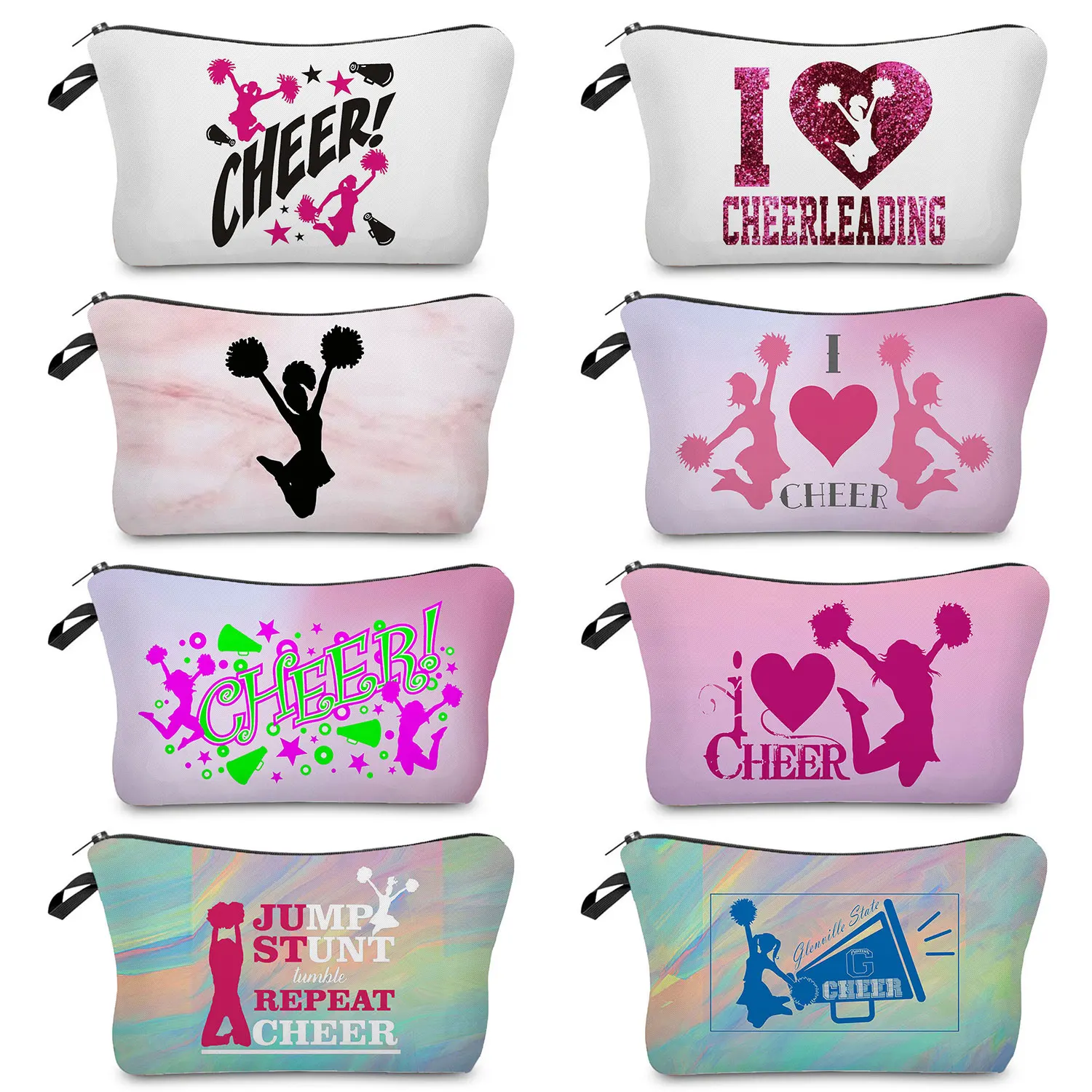 Cheerleading Girl Makeup Bag Club Gift Bag Female Portable Custom Pattern Cosmetic Bag Travel Organizer Storage Bag Toiletry Kit