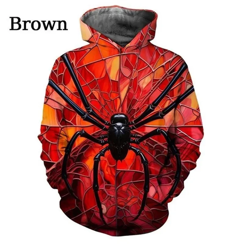 Nueva llegada Sudadera con capucha con estampado 3D de araña para hombre, sudaderas casuales con personalidad, sudaderas con capucha de estilo hip hop para hombre