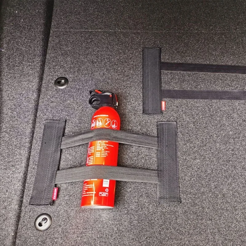Car Back Trunk Storage Mesh Fixed Straps Car Interior Organizer Extinguisher Storage Net Seat Back