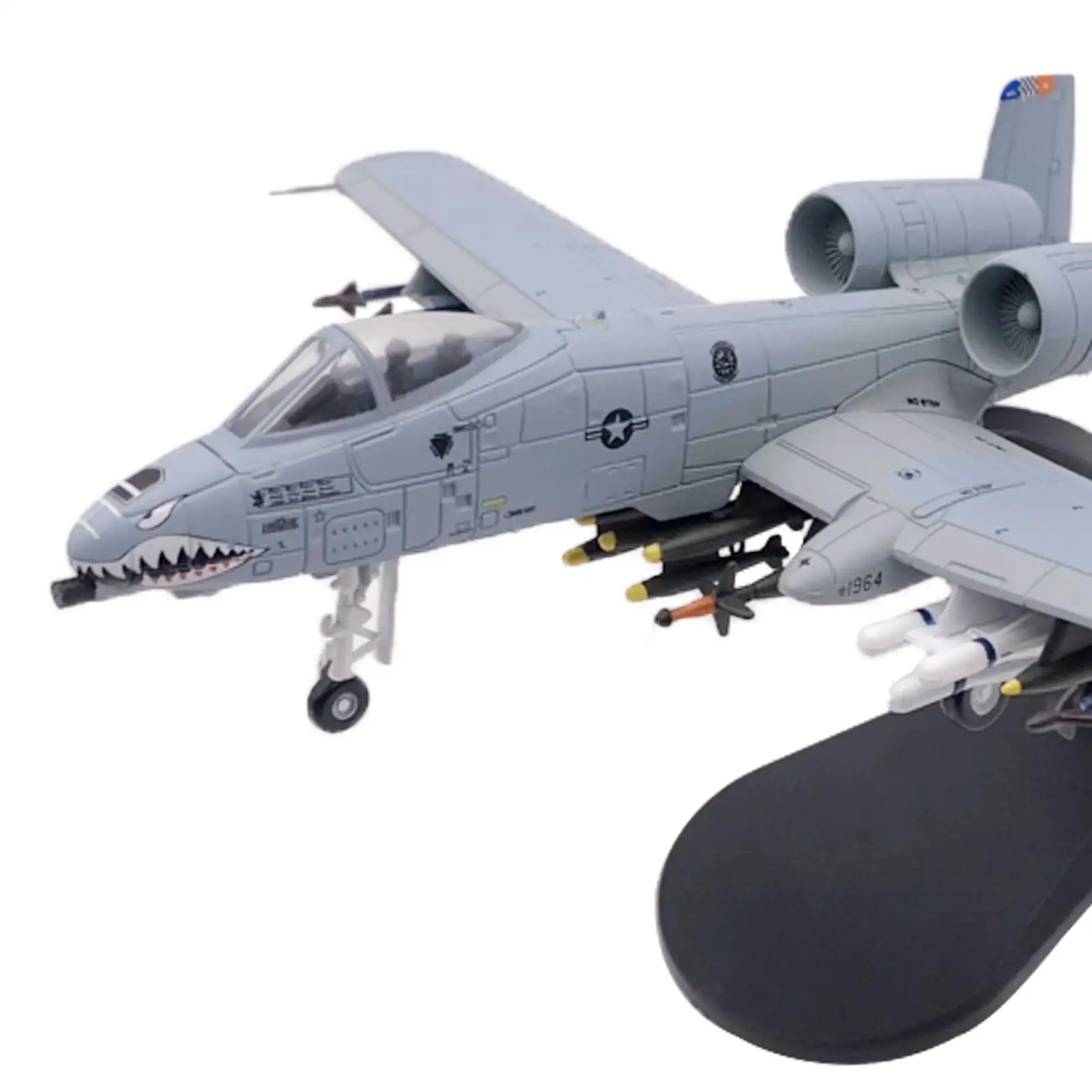 1/100 Diecast Fighter Kids Toy A-10 Attack Plane Aircraft Military Model, for Home Office Decoration