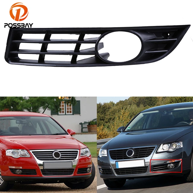 POSSBAY Auto Frontschürze Kühlergrill Nebel Licht Abdeckung Für VW Passat B6  Limousine/Wagon 2005/2006-2010