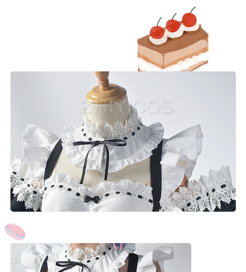 ZHIYICOS Re Life in a different world Rem Ram Cosplay Maid Dress Lolita Halloween Costumes for Women 5