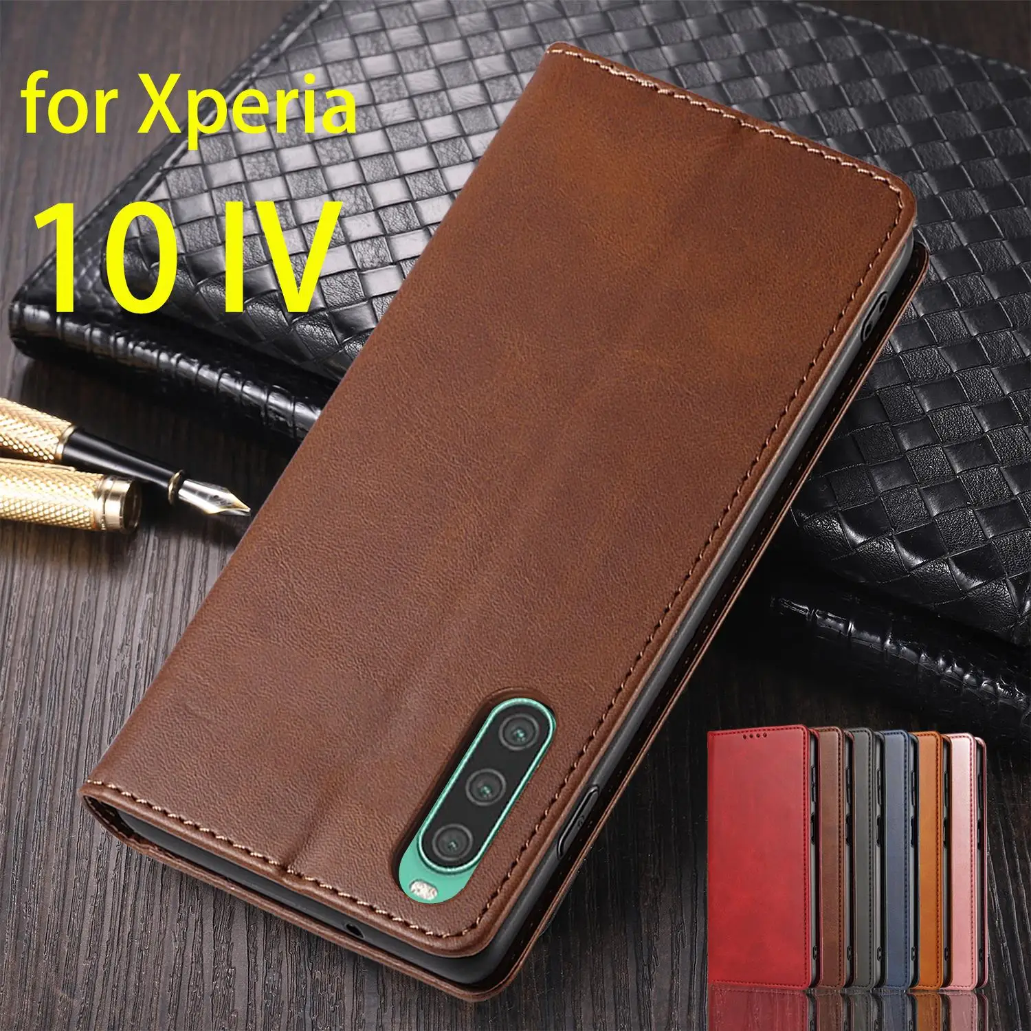 Custodia In Pelle Per Sony Xperia 10 Iv (10 Mark 4) Flip Case Card Holder Holster Custodia Magnetica Per Attrazione Custodia A Portafoglio Fundas Coqu