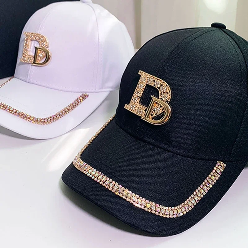 Yoga Baseball Hats Womens Sequins Rhinestone Cycling Running Hat M D Letter Sports Sunhat Club Hip Hop Golf Cap Visors Protection