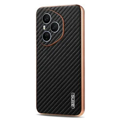 Premium Thin Leather Carbon Fiber Pattern Phone Case Protective Cover for Honor 400 (China) (Black Chinese versio)