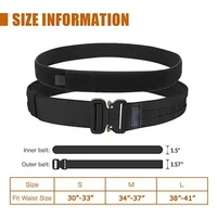 Tactical Double Belt Adjustable For-Velcro Inner And Outer Waist Belts Outdoor Military Hunting Double Layer Training Belt 2