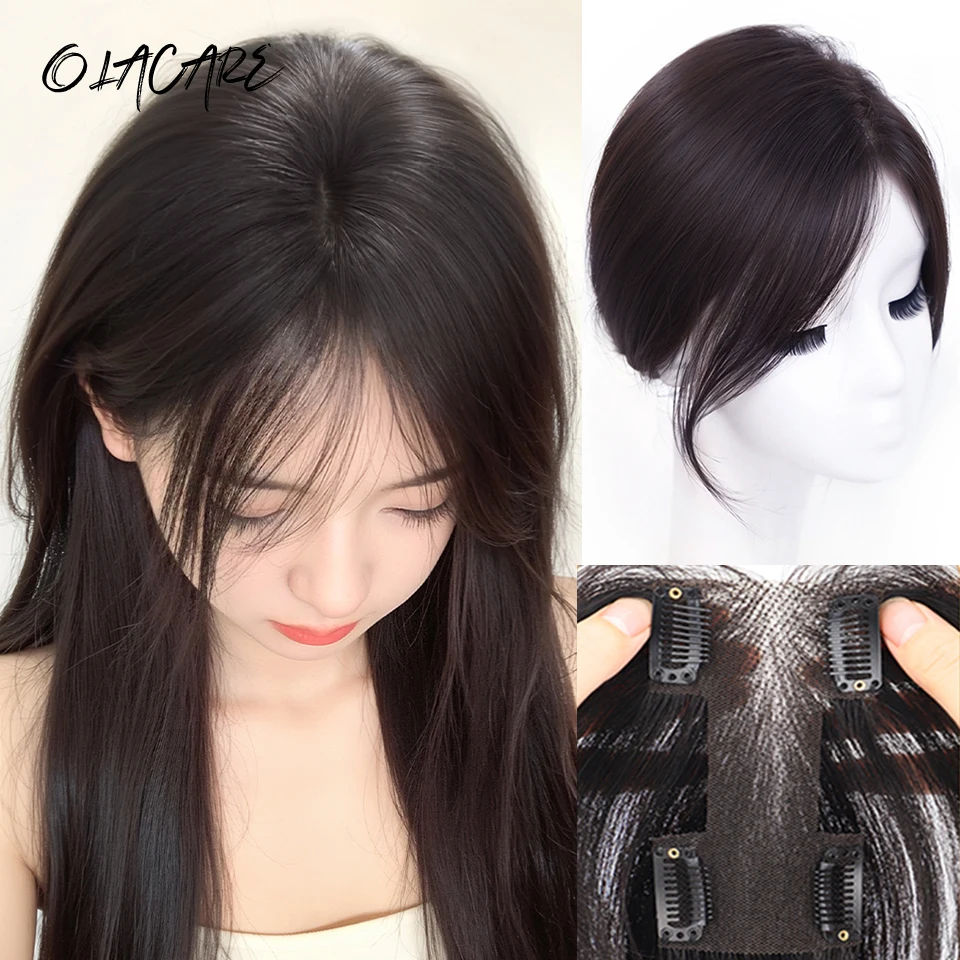 Synthetic Hair Topper With Bangs For Men and Women