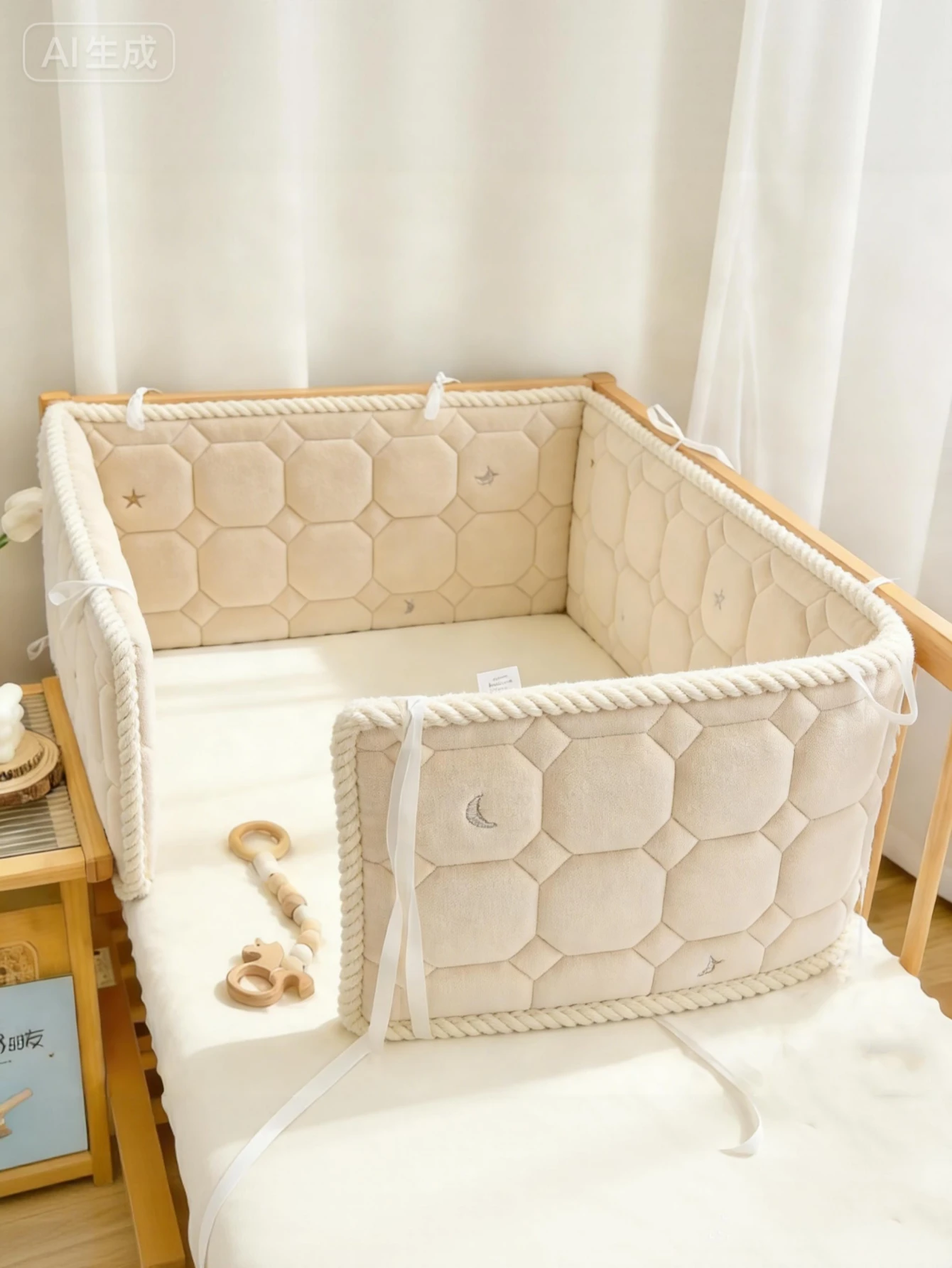 Tour de Lit Complet Bébé beige confortable