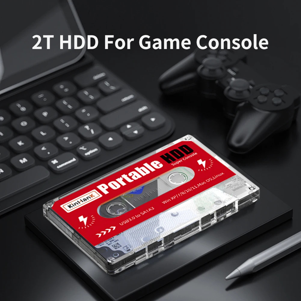 2TB HDD Portable External Game Hard Drive Built in 63000+ Game For PS2