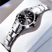 ORUSS Couple Watch Waterproof Casual Fashion Women Men Quartz Watches Ladies Stainless Date Week Men Clock Lover's Date Gift 5