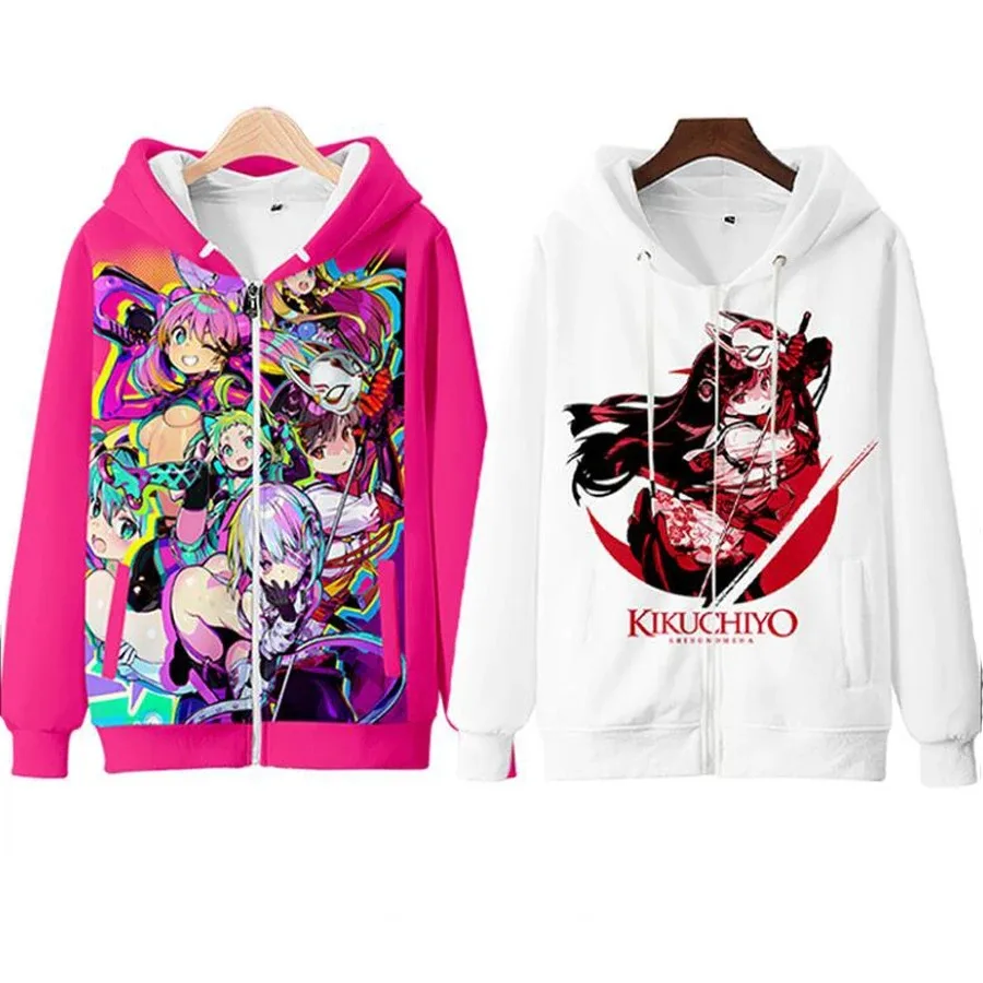 DoHna:doHna Let's Do Bad Things Together KIRAKIRA Mibu Kikuchiyo 3D Print Zipper Women/Men Hoodie Sweatshirt Casual Sportswear