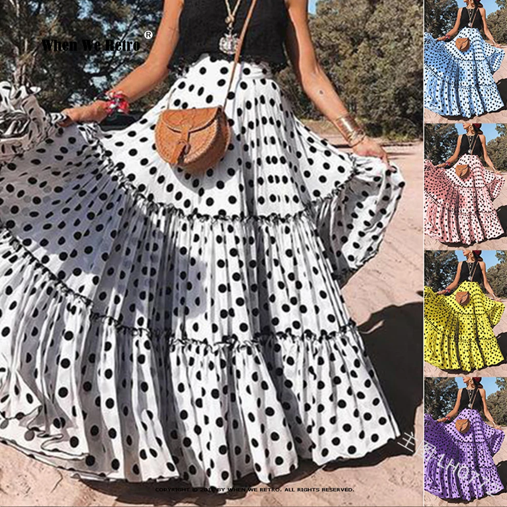 Falda Larga Plisada Con Estampado Etnico Lolitas&L