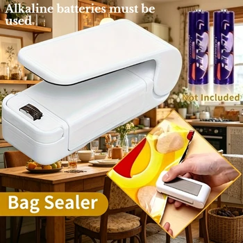 A Portable Mini Bag Sealer,Battery-powered Handheld Vacuum Heat Sealer,Plastic Bag Resealer for Food and Snack Storage 1