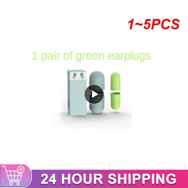 

1~5PCS Soundproof Mute Sleeping Soft Slow Ear Plugs Anti-noise Rebound