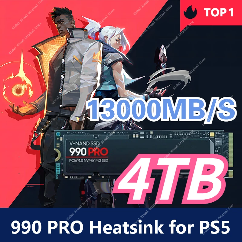 

8TB PS5 SSD Internal Solid State Hard Drive 990 PRO PCIe 4.0 NVMe M.2 2280 1TB 2TB 4TB For PS4 Laptop Desktop MLC PC Computer