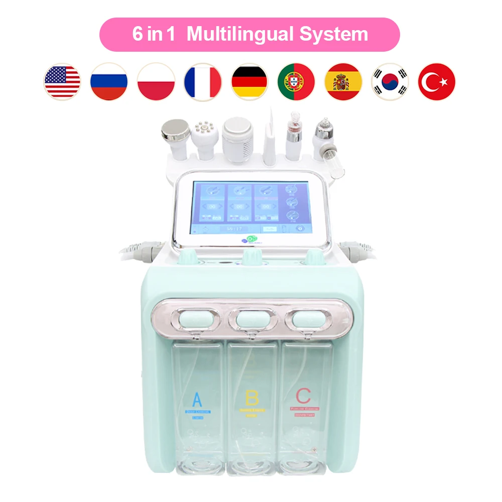 6/7 in 1 Hydrogen Oxygen Water Dermabrasion Machine Deep Cleansing Water Jet Diamond Facial Cleansing Dead Skin Removal for Salo facial beauty instrument