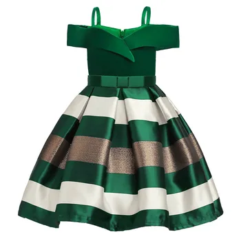 Elegant Toddler Birthday Princess Dress For Girls Striped Evening Party Dresses Wedding Dress Children 2 3 4 5 6 7 9 Years Old 1