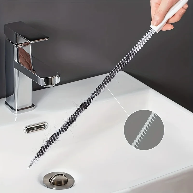 Pipe Dredging Brush Bathroom Hair Sewer Sink Cleaning Brush Drain Cleaner Flexible Cleaner Clog Hole Remover Cleaning Tools