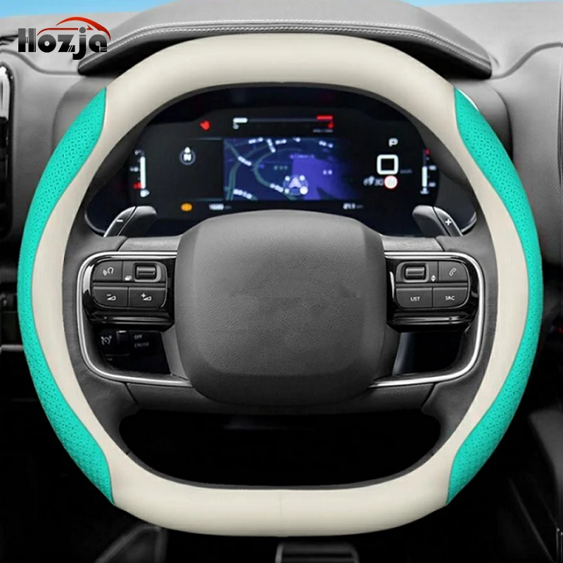 Premium Leather Breathable Non-Slip Steering Wheel Cover - Car Styling Auto Accessory